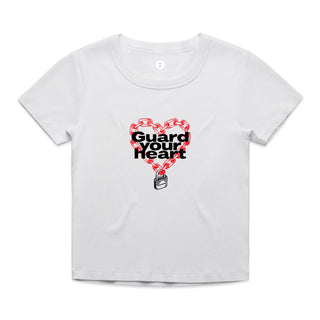 Guard Your Heart Baby Tee - White
